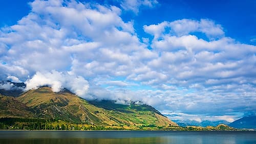 Morning light on Lake Wanaka-Wanaka-Otago-South Island-New Zealand Coastal Print